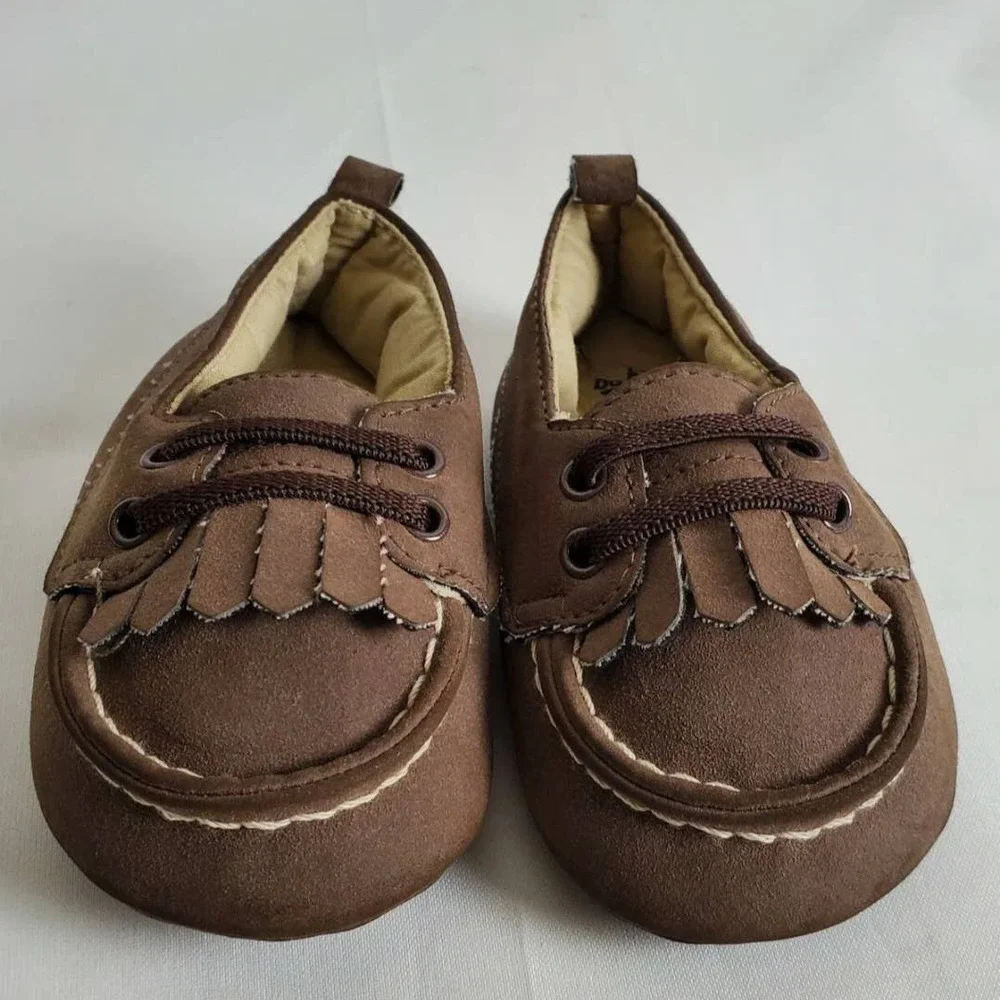 Baby Bgosh Baby Boys Shoes 6-9 Months Moccasin Brown Slipper
